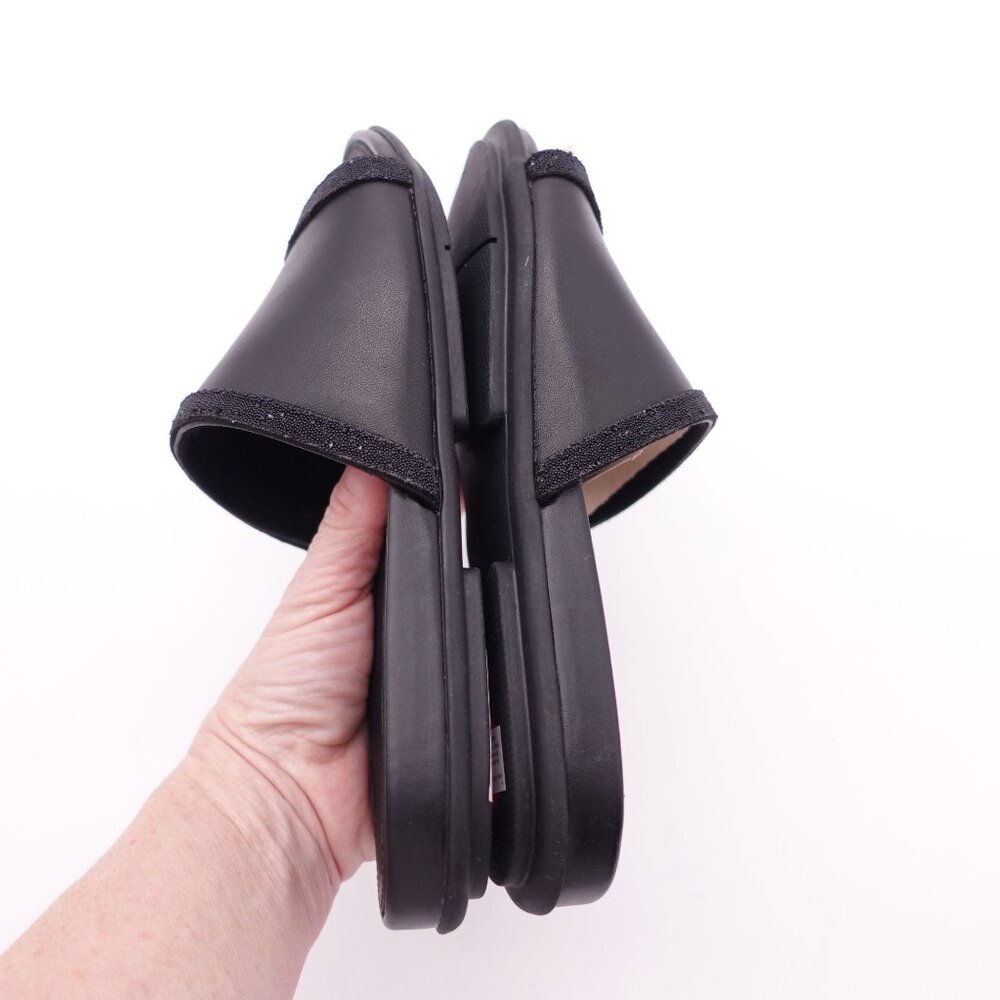 FitFlop Women's Gracie Opul-Trim Leather Slides Size 6.5 Black Slip On - Picture 3 of 8